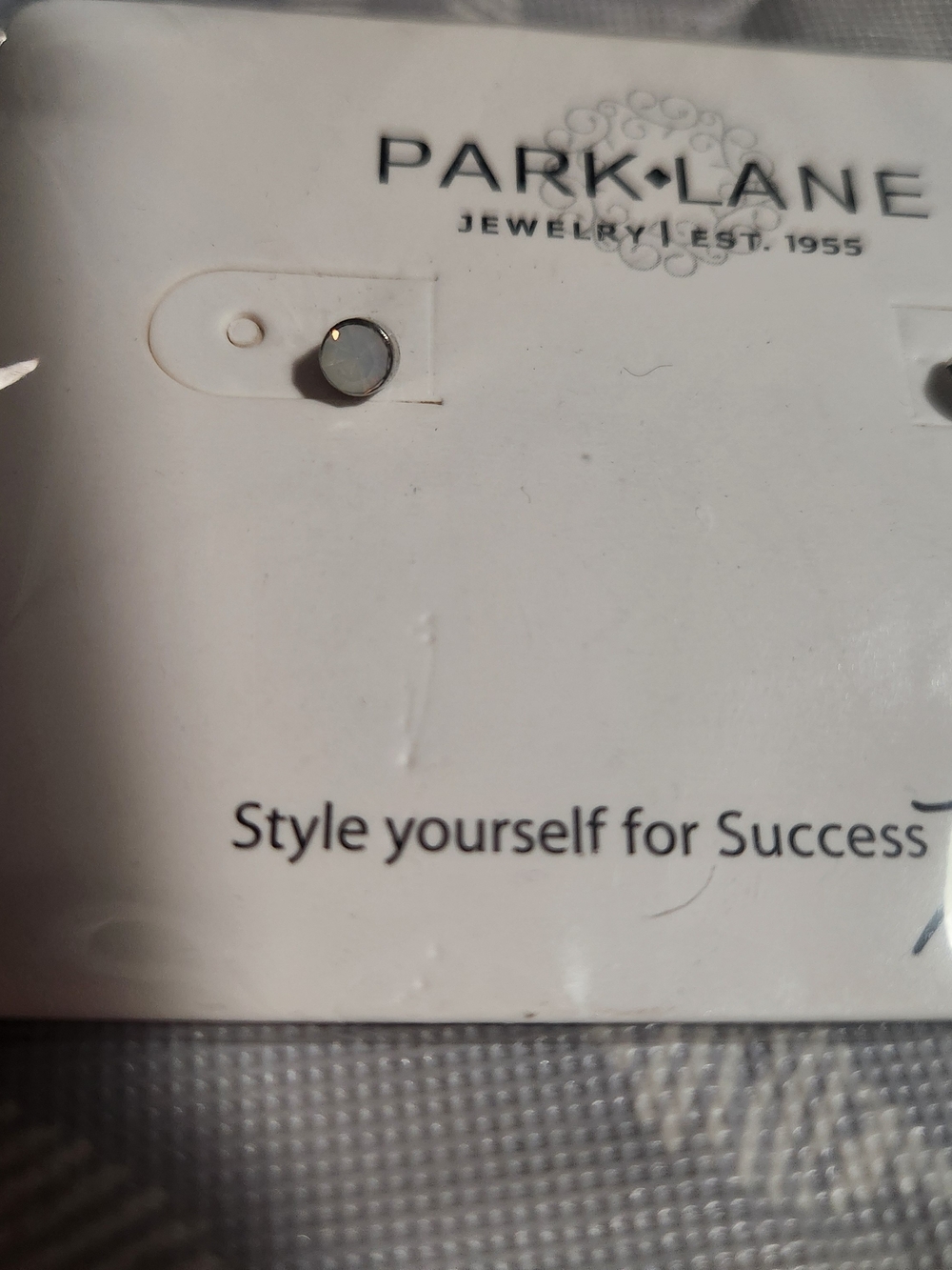 Park Lane Iridescent Opal-Look Single Stud Earring in White and Silver